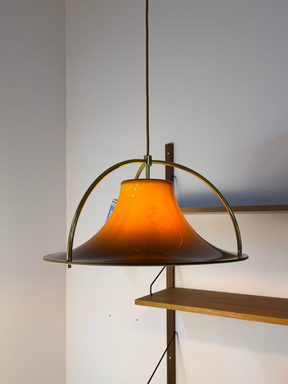 Hängelampe Modell Single braun orange von Jo Hammerborg für Fog & Mørup
