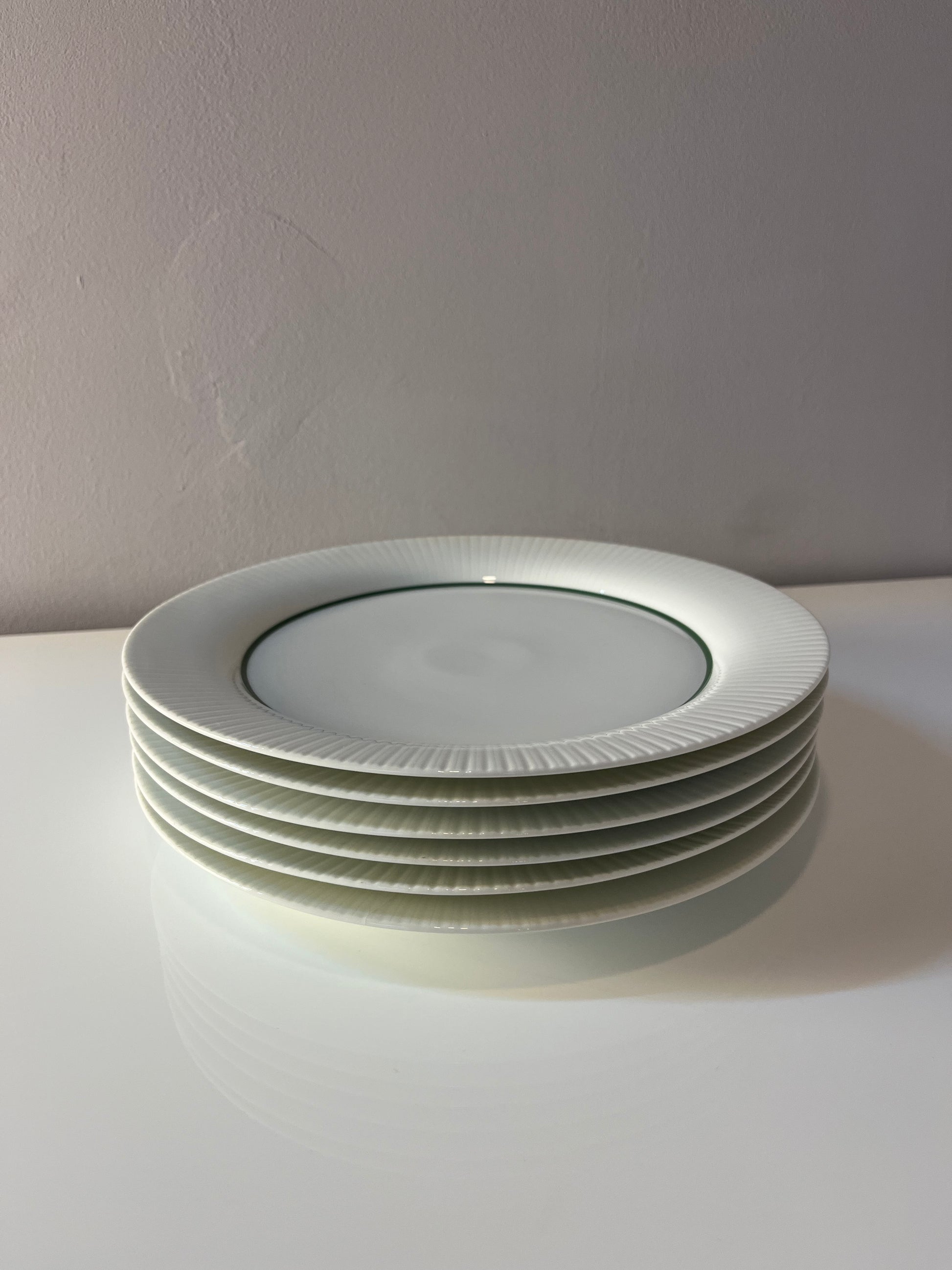 Set: 6x Speiseteller Modulation Secunda grün von Tapio Wirkkala für Rosenthal