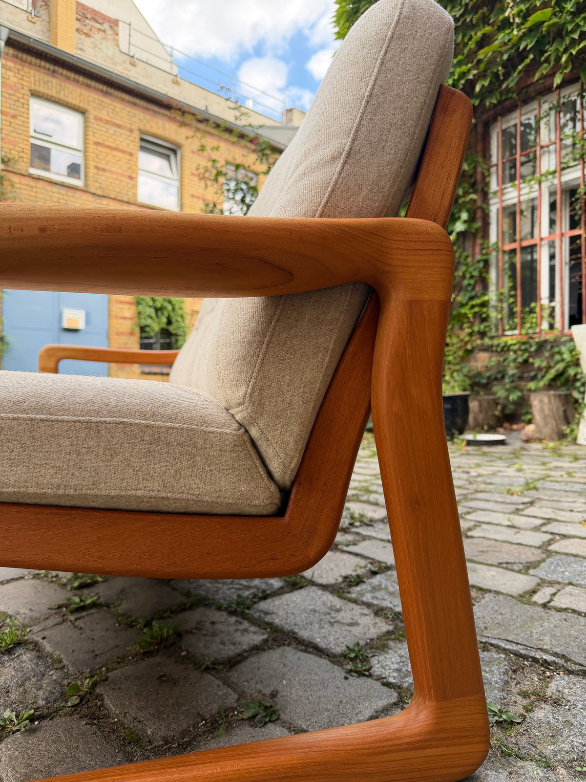 3-Sitzer Sofa Teak Wolle von Holstebro Møbelfabrik