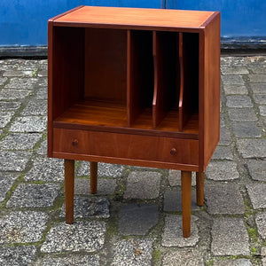 Schalplatten Regal Teak mit Schublade