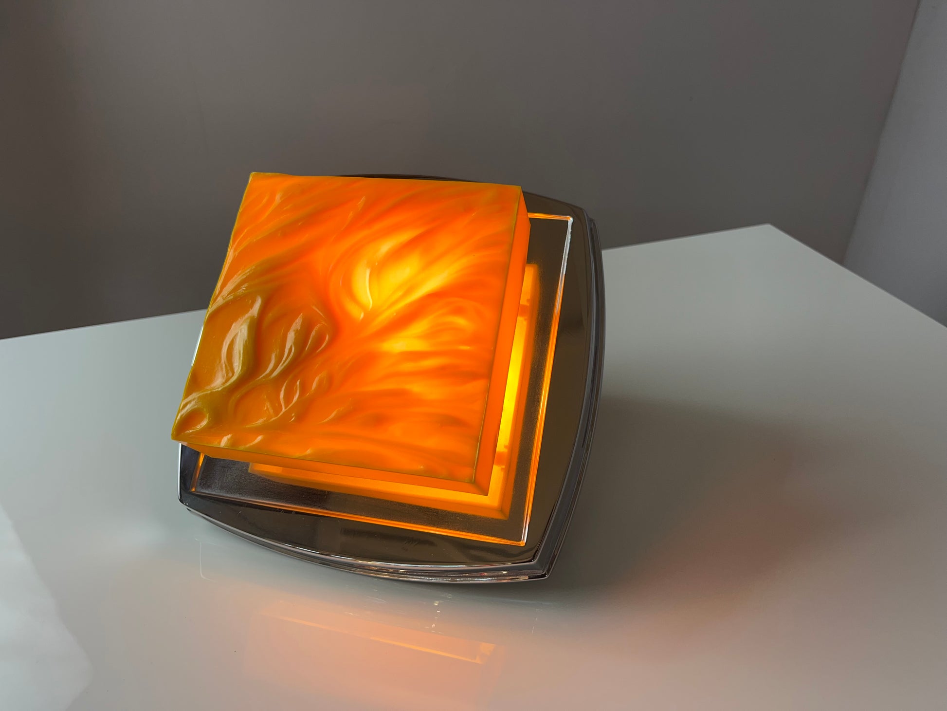 Wandlampe gelb Chrom von Uwe Mersch