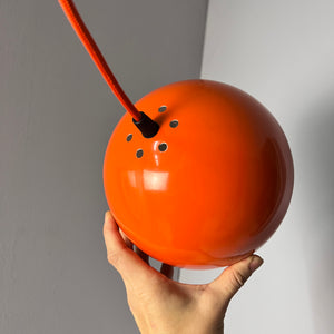 Kugellampe neu lackiert orange aus Dänemark