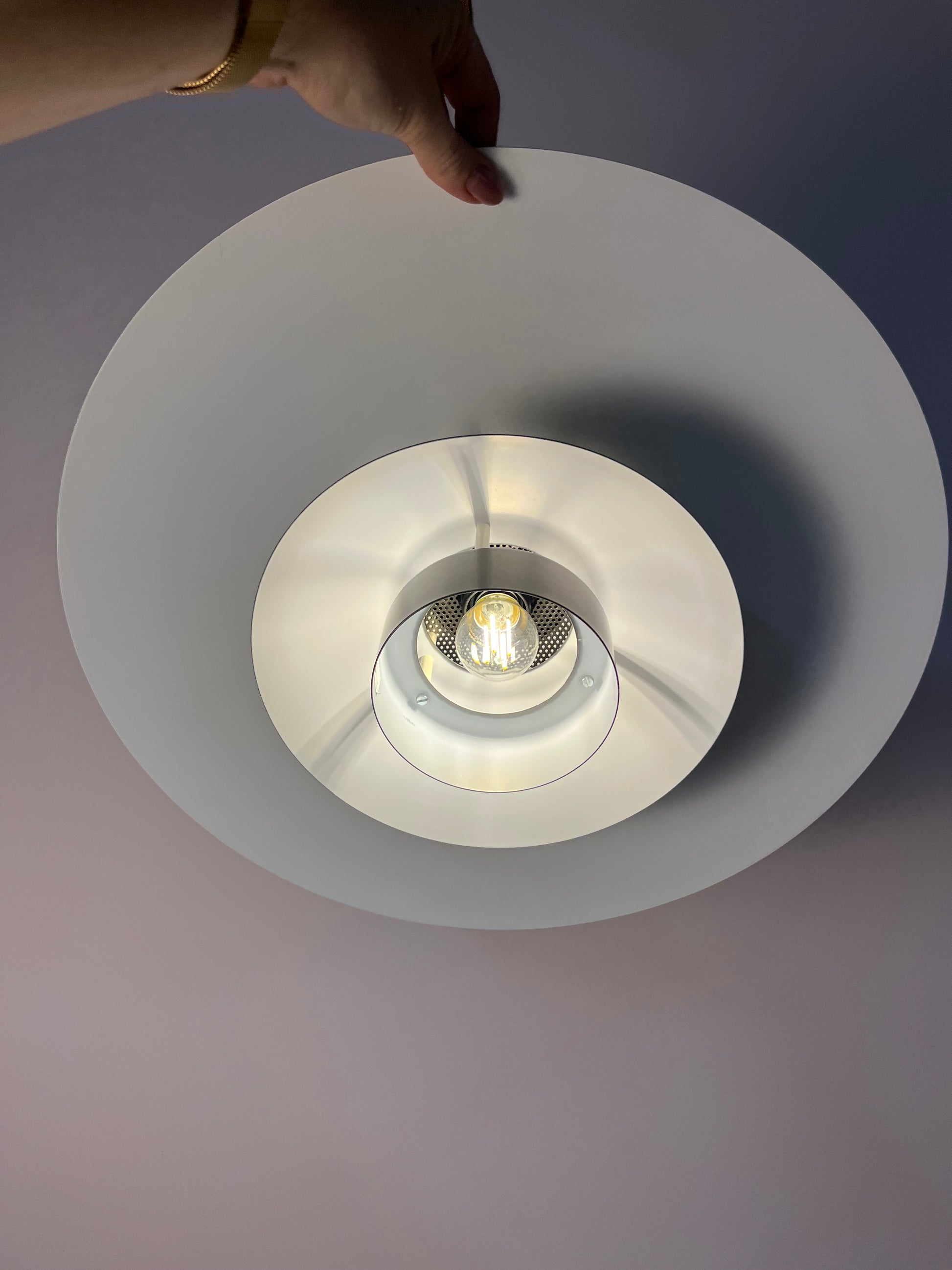 Große Lamellenlampe Leto silber kupfer von Top Lamper