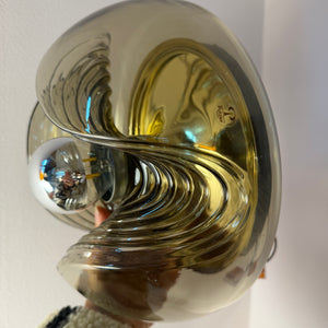 Kleine Wandlampe Futura Rauchglas Messing von Koch & Lowy für Peill & Putzler