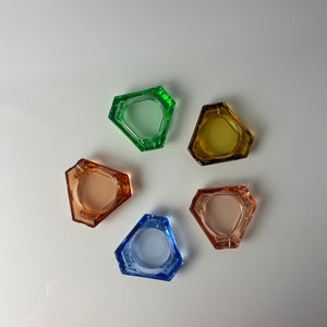 Set: 5 Aschenbecher pastell Glas