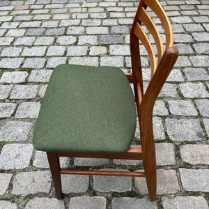 Set: 6x Esszimmerstuhl grün Teak neu gepolstert