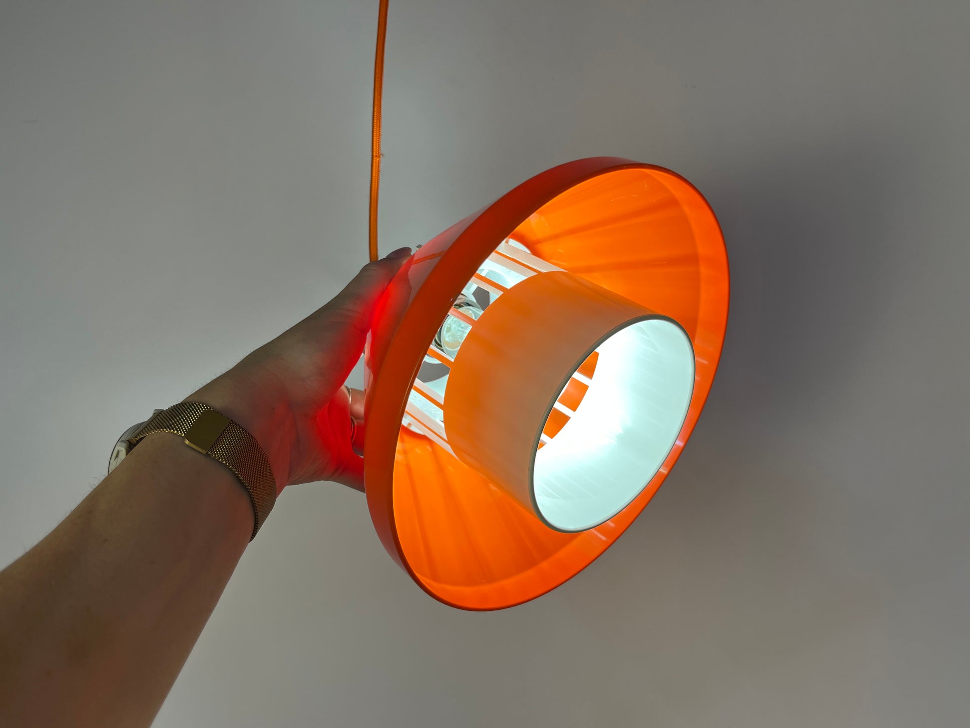 Hängelampe Modell 854 orange Kunststoff von Lyskær Belysning