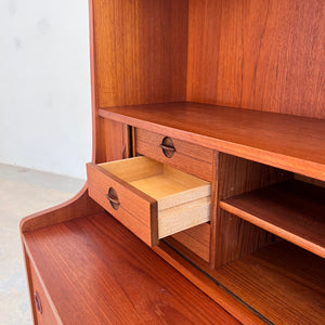 Bücherregal Teak mit Sekretär & Ausziehplatte von Johannes Sorth für Nexø