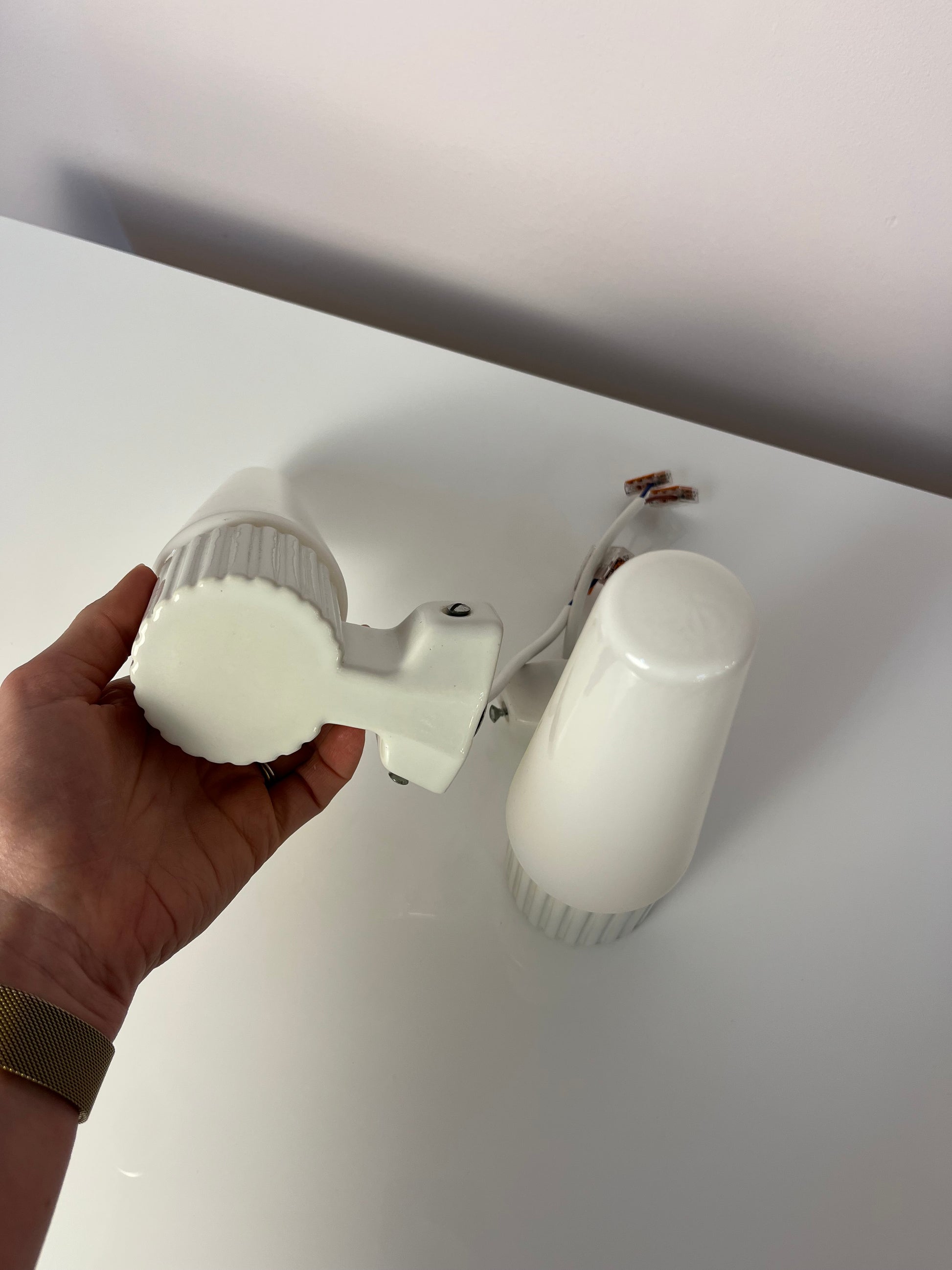 Set: 2x Wandlampe Modell 6020 weiß von Sigvard Bernadotte für Ifö
