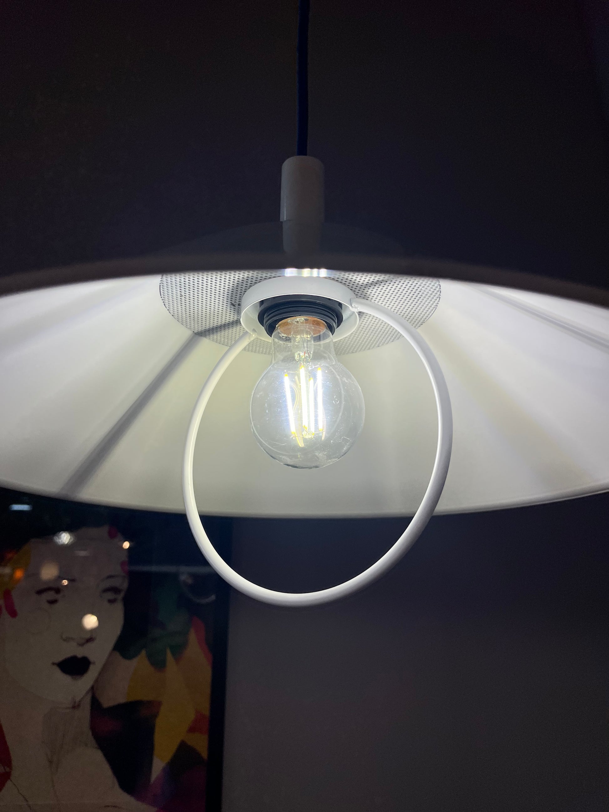 Industrielampe weiß Metall aus Dänemark