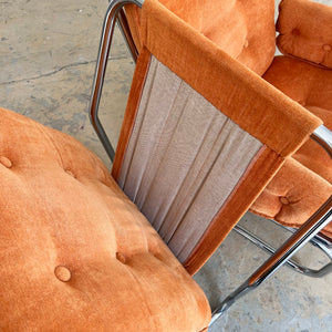 Sessel Halina orange Chrom von Hellerau