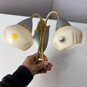 Wandlampe weiß Messing