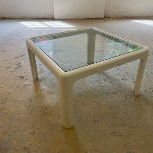 Quadratischer Couchtisch weiß Glas von Peter Ghyczy für Horn Collection
