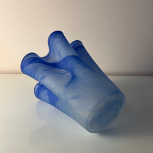 Vase Fazoletto blau Glas von Aida