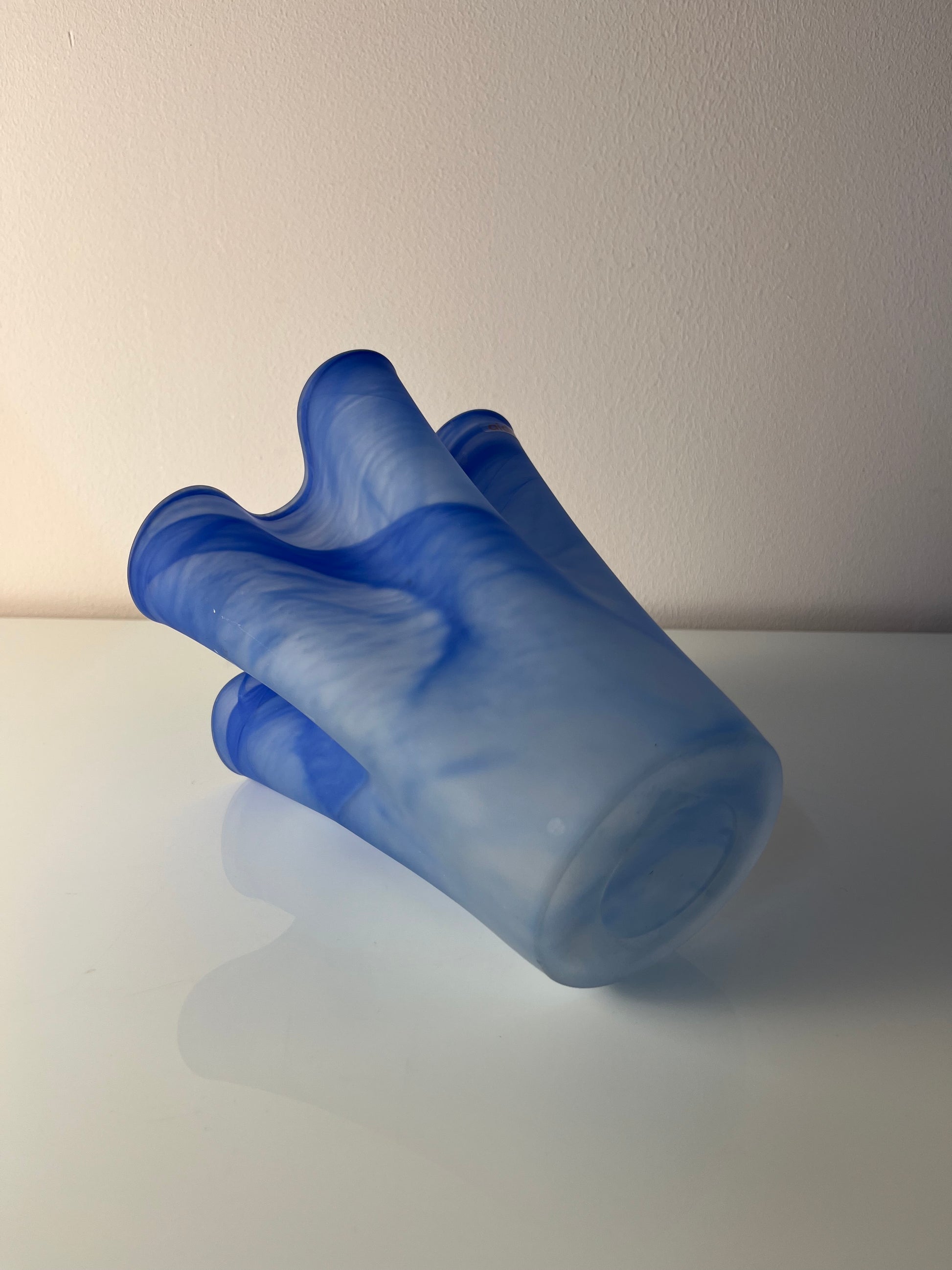 Vase Fazoletto blau Glas von Aida