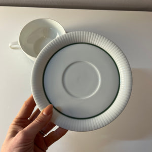 Set: 6x Suppentasse mit Untertasse Modulation Secunda grün von Tapio Wirkkala für Rosenthal