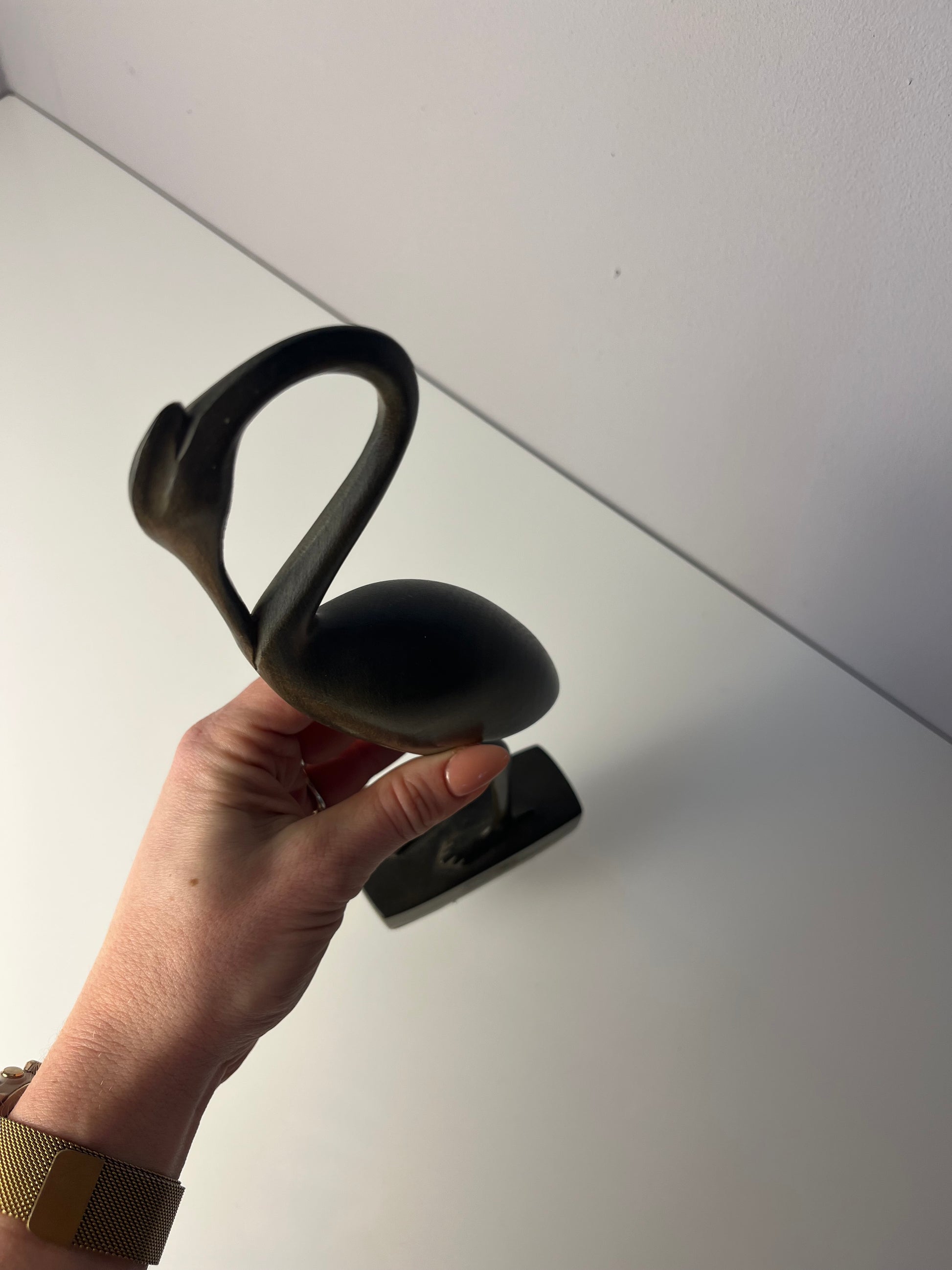 Kranich graugrün Holz aus Dänemark