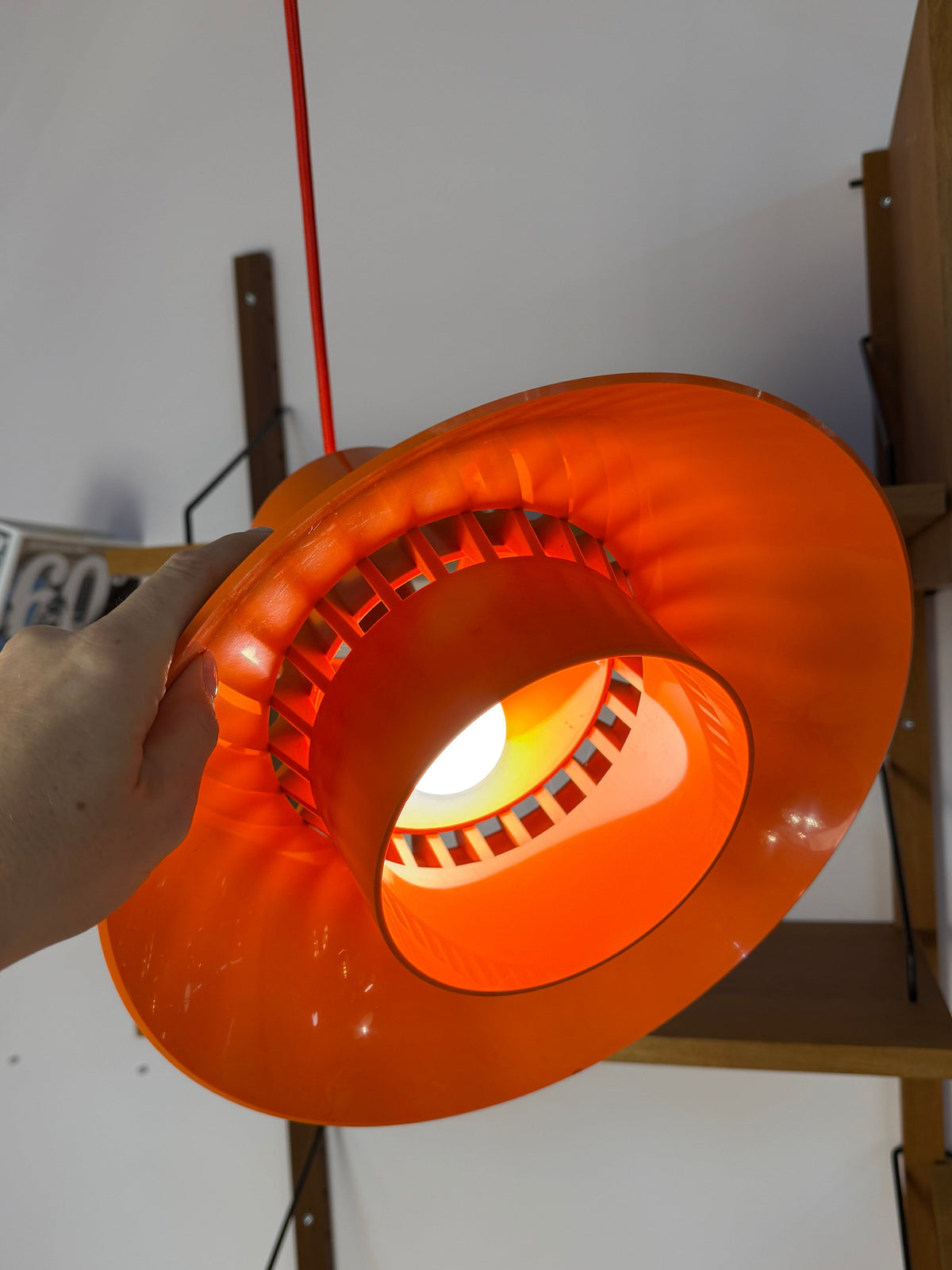 Hängelampe Solar orange Kunststoff von Svend Middelboe für Nordisk Solar