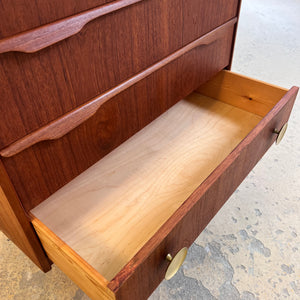 Kommode Teak mit Holz- & Messinggriffen aus Dänemark