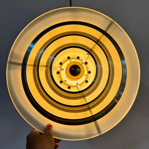 Lamellenlampe silber von Erik Jensen für Teknika
