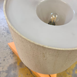 Tischlampe Teak & Rohseide von DOMUS