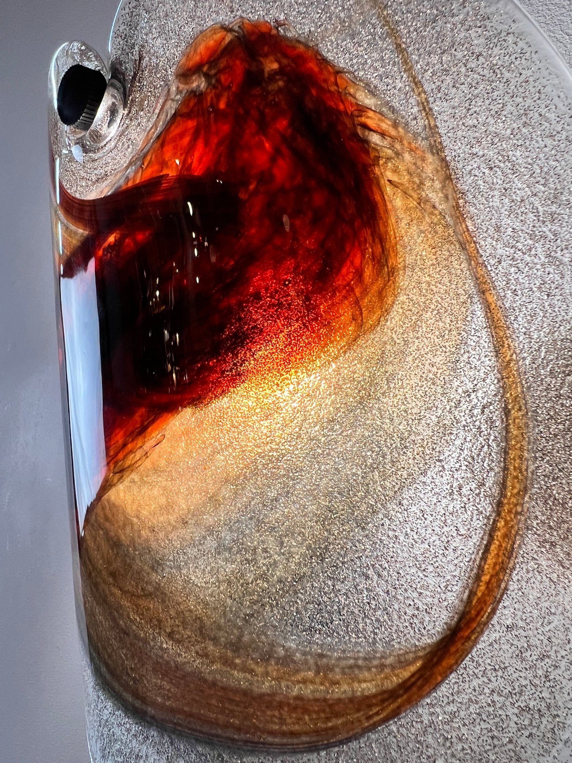Wandlampe rotbraun Glas von Per Lütken für Holmegaard