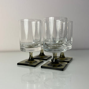 Set: 4x Weinglas Modell Berlin mit Rauchfuß von Georg Jensen für Rosenthal