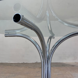 Runder Esstisch Glas & Chrom
