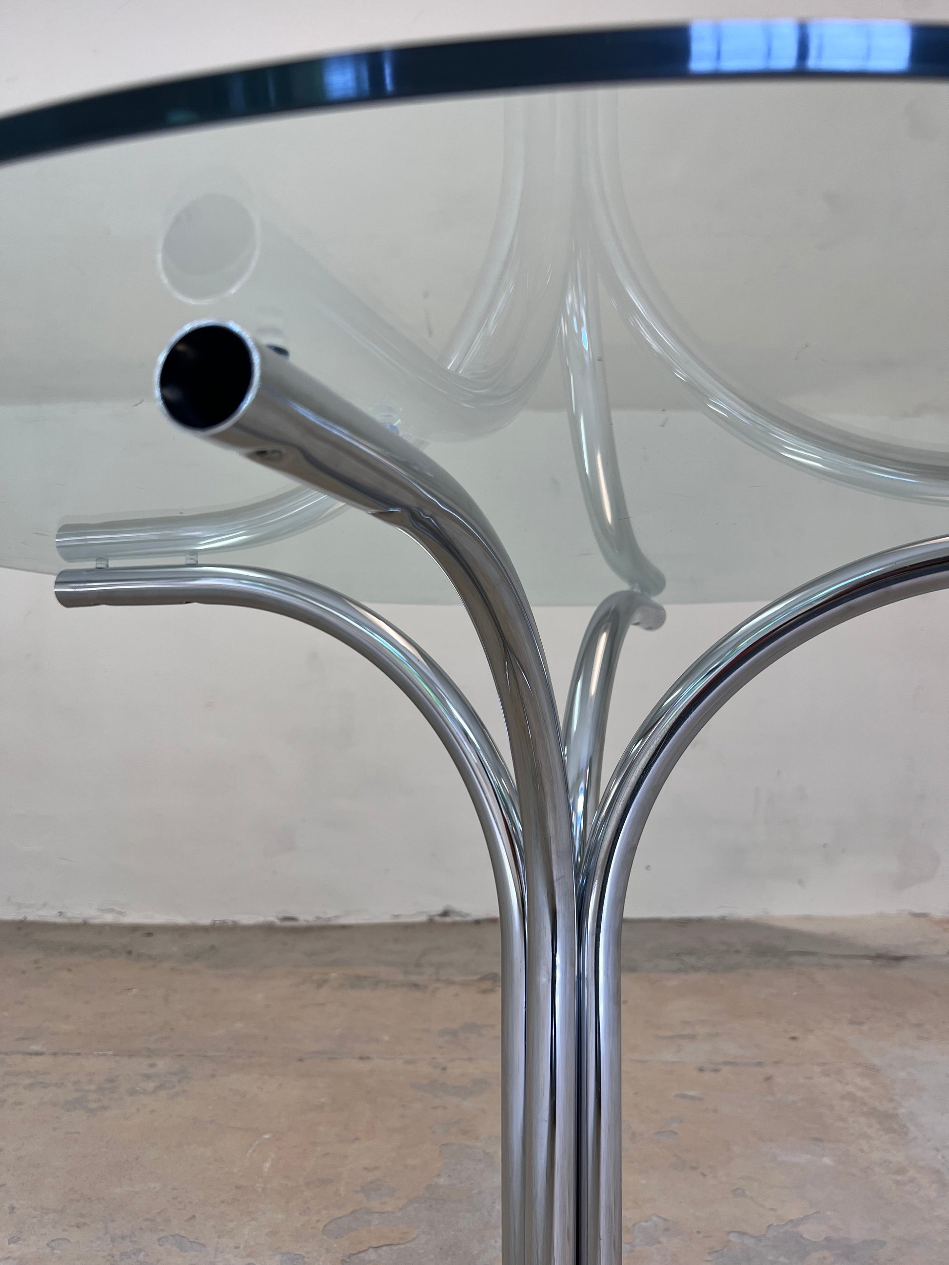 Runder Esstisch Glas & Chrom