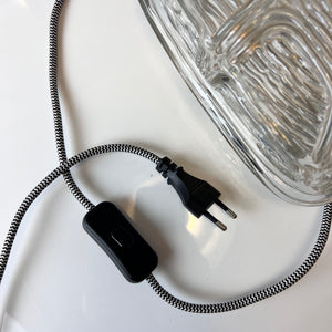 Wandlampe Strukturglas mit Kabel