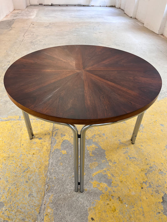Runder Esstisch Palisander & Chrom