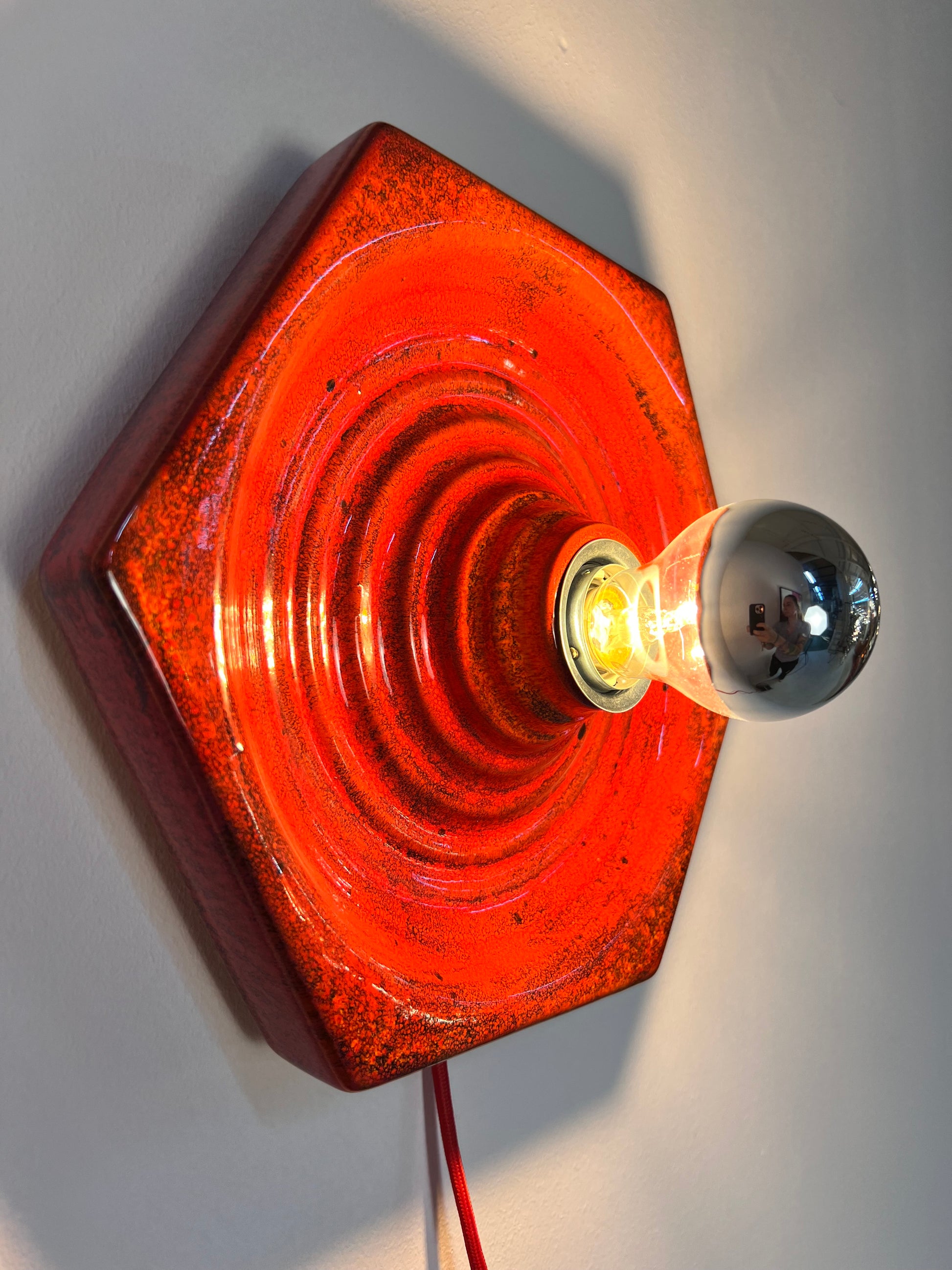 Wandlampe rot Keramik von Hustadt Leuchten