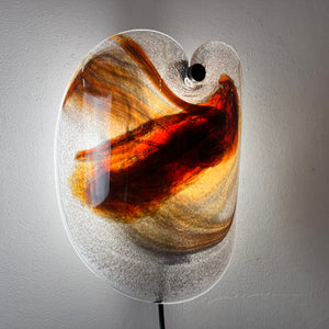 Wandlampe rotbraun Glas von Per Lütken für Holmegaard