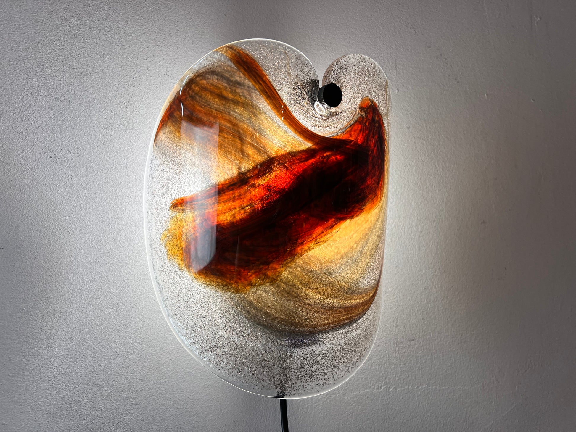 Wandlampe rotbraun Glas von Per Lütken für Holmegaard