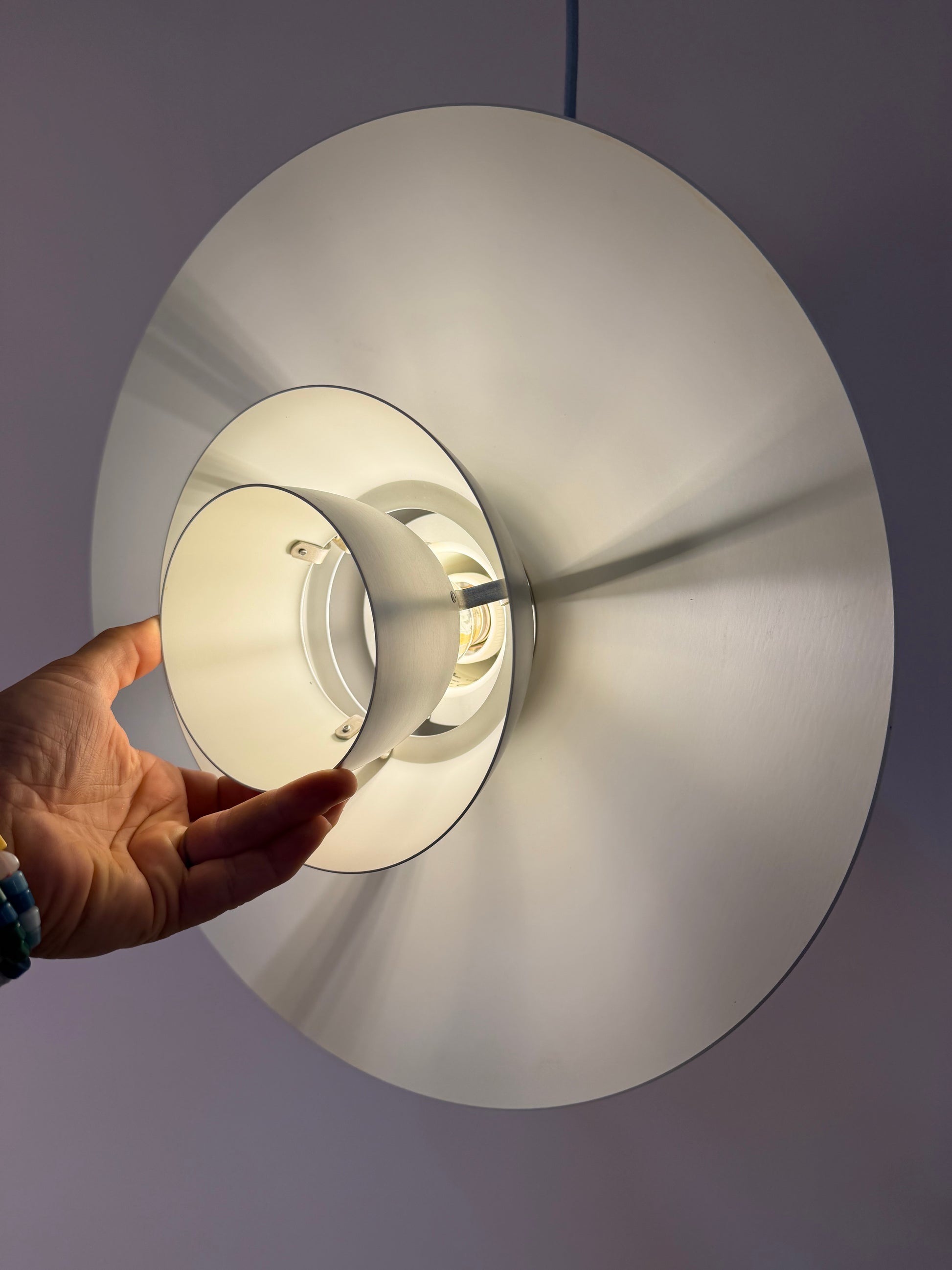 Lamellenlampe PH4/3 silber gebürstet von Poul Henningsen für Louis Poulsen