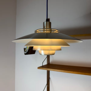 Lamellenlampe Modell Dania 2040 silber von Kurt Wiborg für JEKA