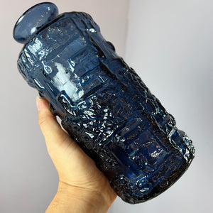 Vase blau Glas von Göte Augutsson für Ruda Glasbruk