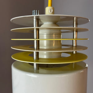 Hängelampe neu lackiert weiß gelb