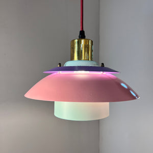 Lamellenlampe neu lackiert mint rosa lila aus Dänemark
