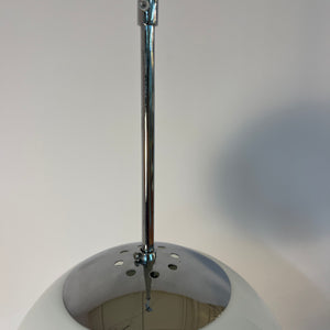 Kugellampe weiß Chrom Glas mit Stab