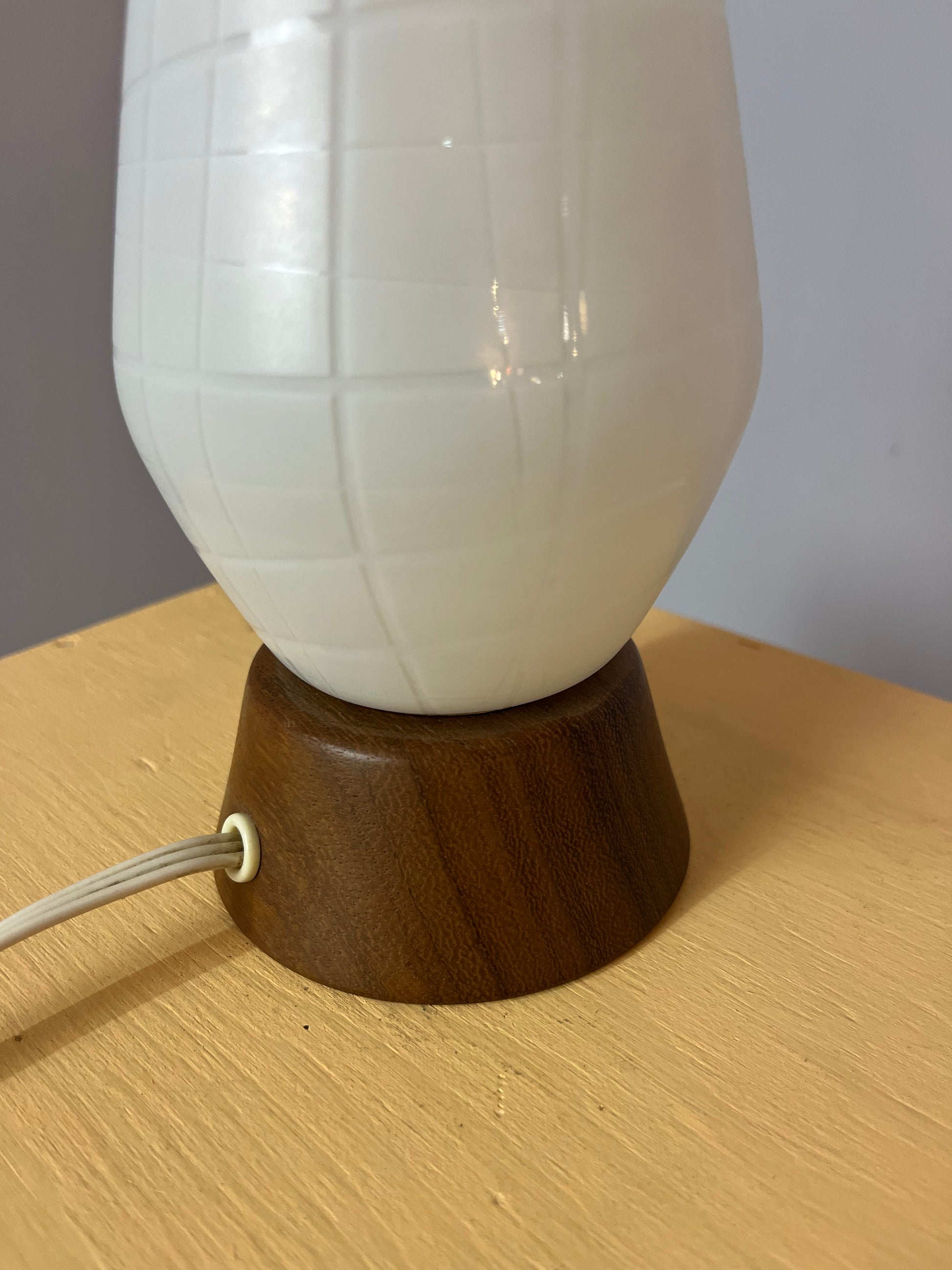 Tischlampe Teak Glas von Temde