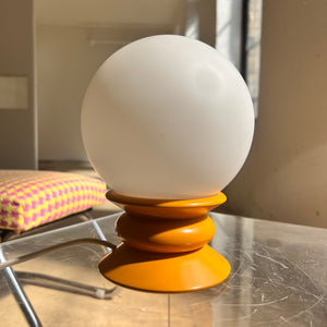 Tischlampe gelb Opalglas von Temde