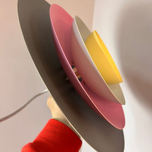 Lamellenlampe neu lackiert pink grau