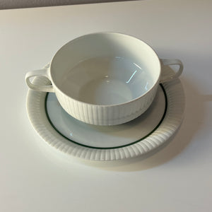Set: 6x Suppentasse mit Untertasse Modulation Secunda grün von Tapio Wirkkala für Rosenthal