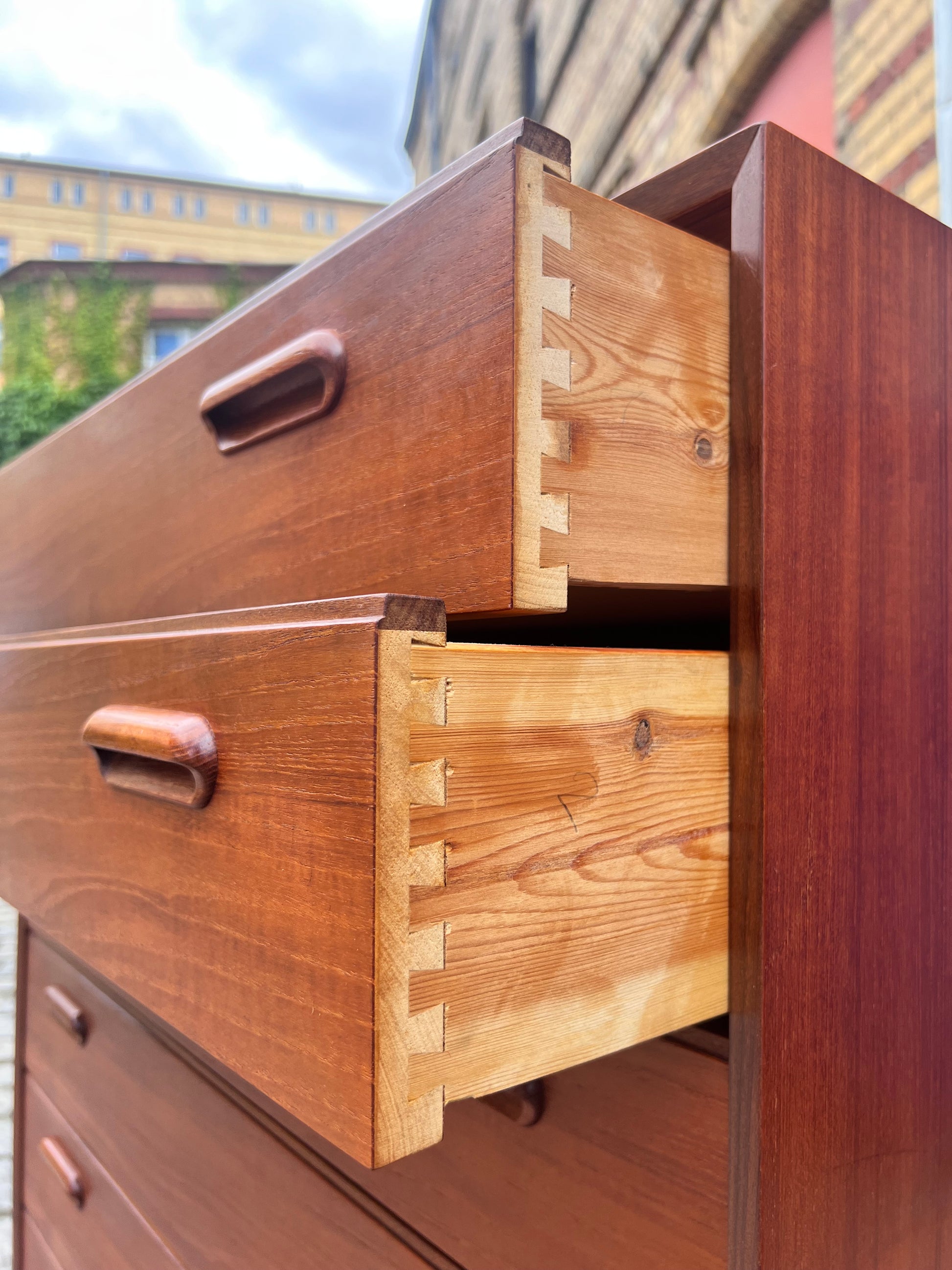 Breite Kommode Teak zugeschrieben Borge Mogensen