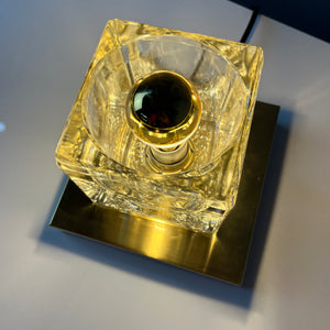 Wandlampe gold Glas mit Messingsockel von Peill & Putzler