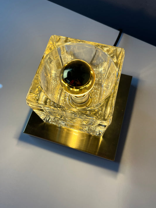 Wandlampe gold Glas mit Messingsockel von Peill & Putzler