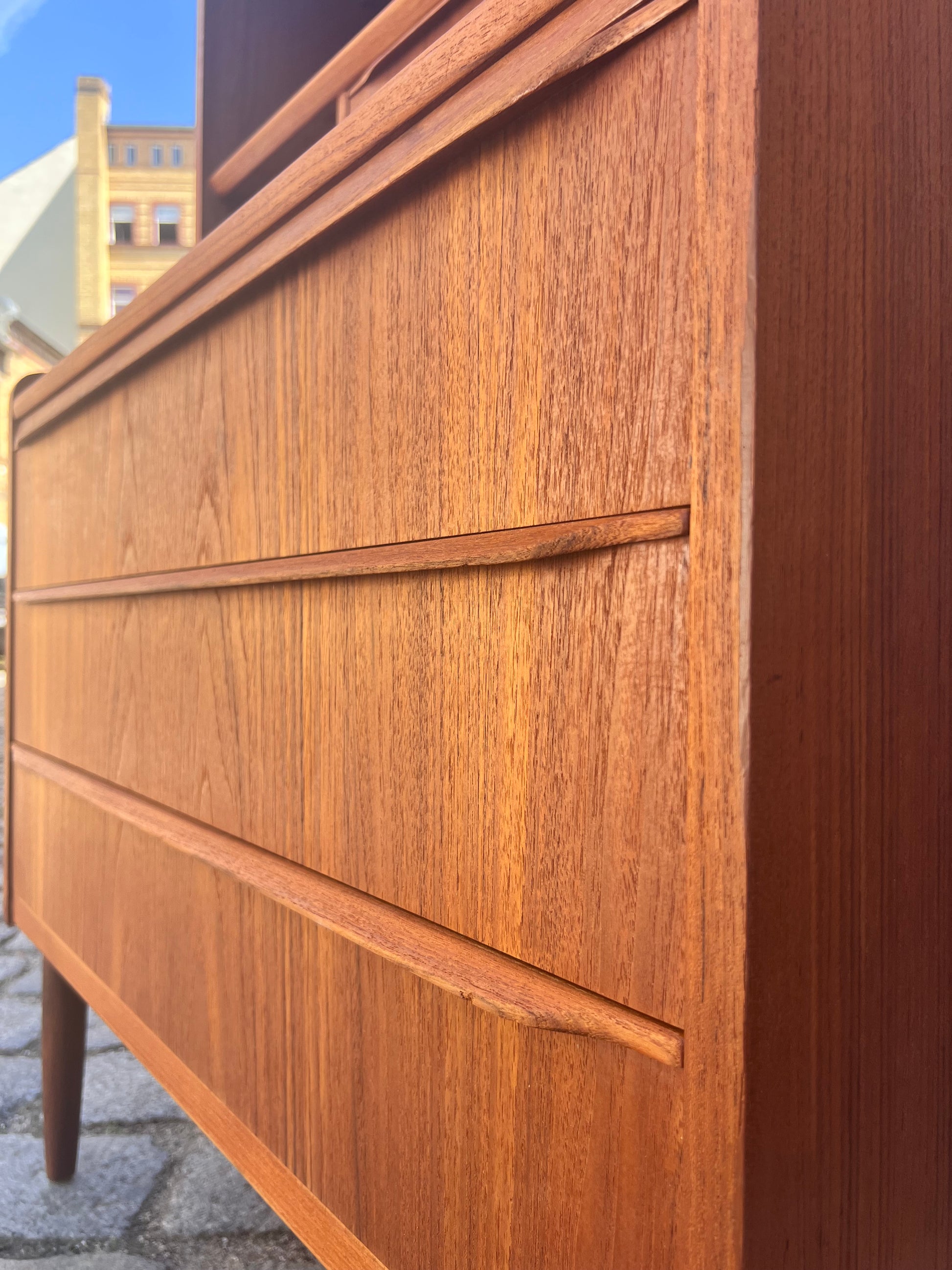 Bücherregal Teak mit Sekretär & Ausziehplatte aus Dänemark