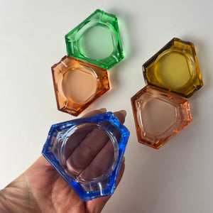 Set: 5 Aschenbecher pastell Glas