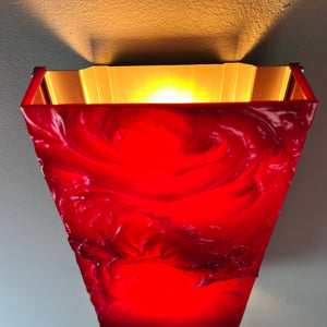 Wandlampe rot von Uwe Mersch 70er